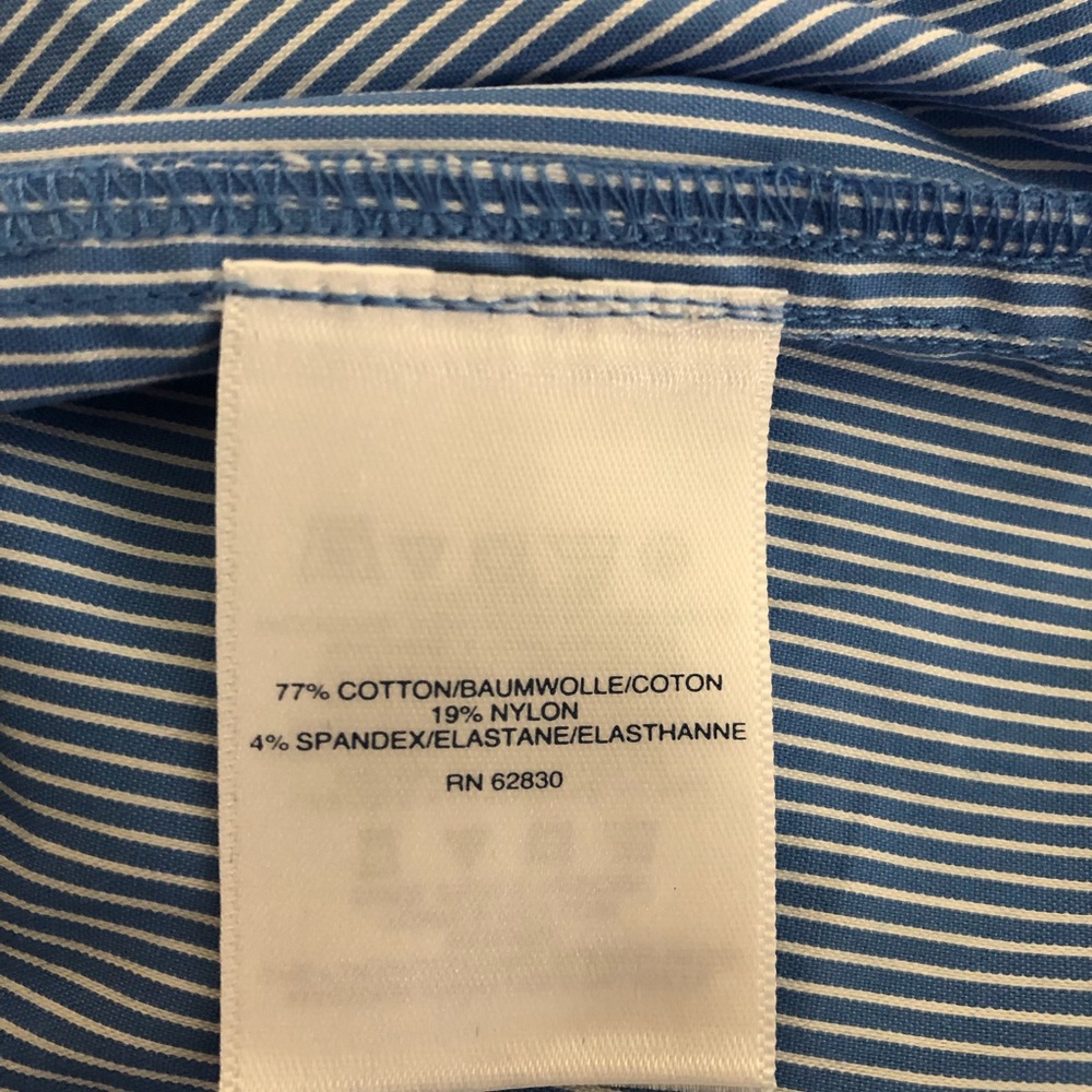 Lands End Blue & White Cotton Blouse - Picture 5 of 5